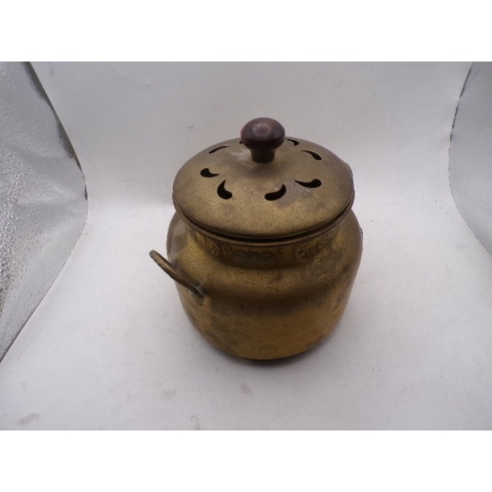 Claire Burke Brass Stovetop Simmer Pot Petite Marmite Vented Lid India